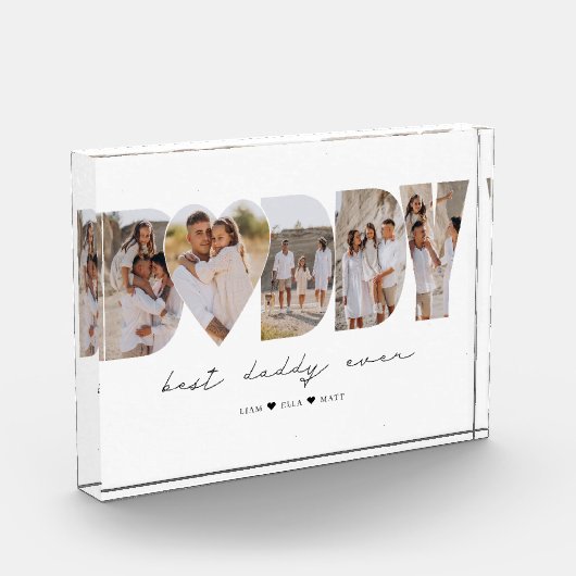 Beste papa ooit moderne fotocollage Vaderdag Fotoblokken (Links)