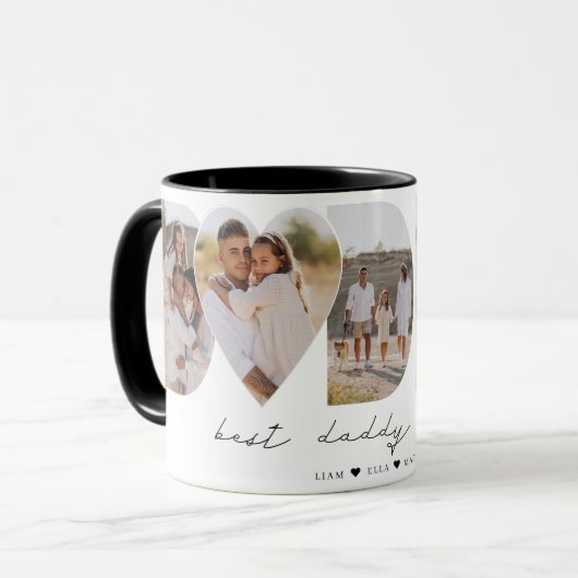 Beste papa ooit moderne fotocollage Vaderdag Mok (Voorkant links)