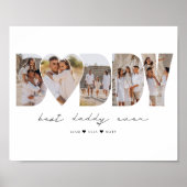 Beste papa ooit moderne fotocollage Vaderdag Poster (Voorkant)