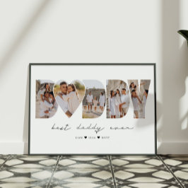 Beste papa ooit moderne fotocollage Vaderdag Poster