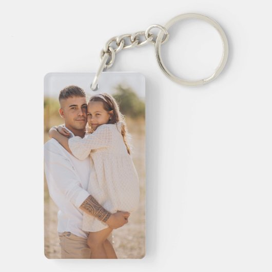 Beste papa ooit moderne fotocollage Vaderdag Sleutelhanger (achterkant)