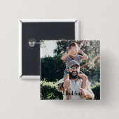 Beste papa ooit moderne fotocollage vierkante button 5,1 cm (Voorkant /achterkant)