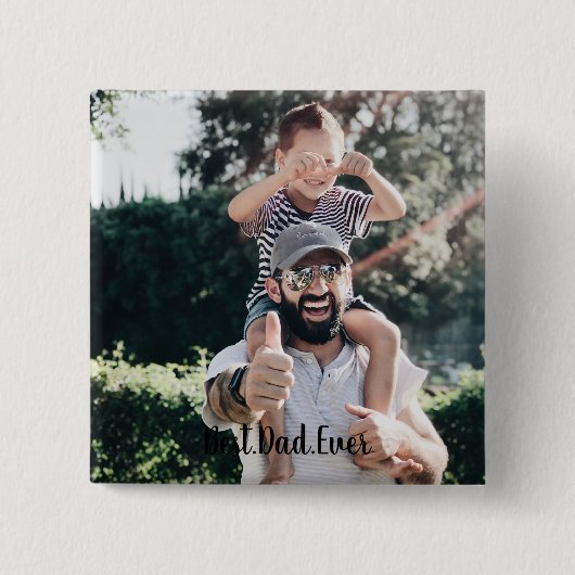 Beste papa ooit moderne fotocollage vierkante button 5,1 cm (Voorkant)