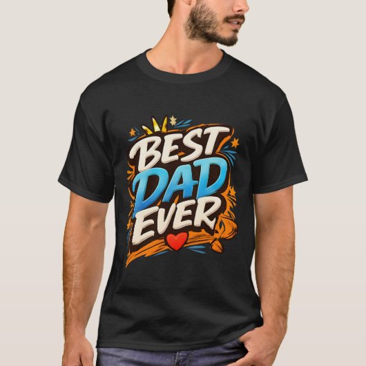 Beste papa ooit moderne graffiti typografie t-shirt (Voorkant)