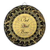 Beste papa ooit moderne kalligrafie bladwervelinge dartbord (Voorkant)