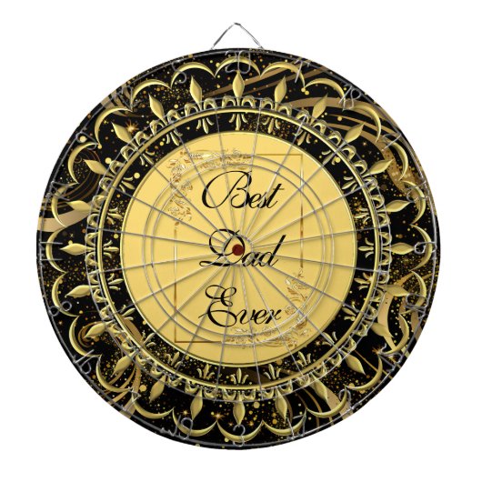 Beste papa ooit moderne kalligrafie bladwervelinge dartbord (Voorkant)