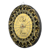 Beste papa ooit moderne kalligrafie bladwervelinge dartbord (Voorkant Rechts)