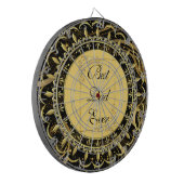 Beste papa ooit moderne kalligrafie bladwervelinge dartbord (Voorkant Links)