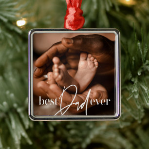 Beste papa ooit moderne klassieker eenvoudige eleg metalen ornament