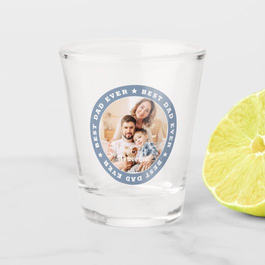 Beste Papa Ooit Moderne Ster Aangepaste Foto Shot Glas (Voorkant)