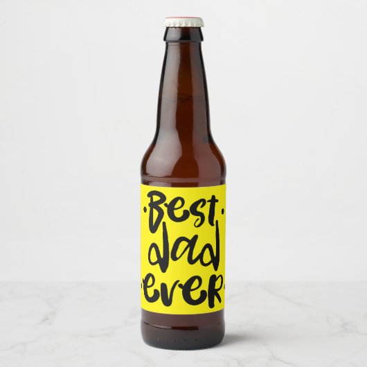 Beste Papa Ooit Moderne Tekst Vaderdag Bier Etiket (Voorkant)