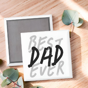 Beste papa ooit moderne zwarte en grijze grunge magneet
