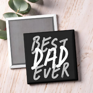 Beste papa ooit moderne zwarte en grijze grunge magneet