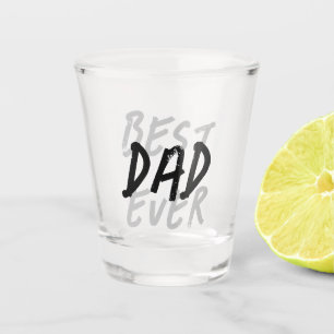 Beste papa ooit moderne zwarte en grijze grunge shot glas