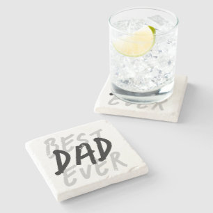 Beste papa ooit moderne zwarte en grijze grunge stenen onderzetter