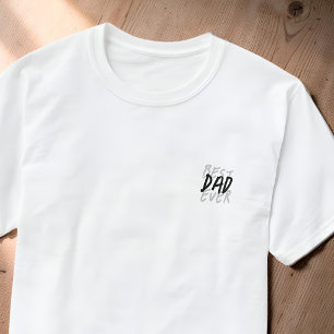 Beste papa ooit moderne zwarte en grijze grunge t-shirt