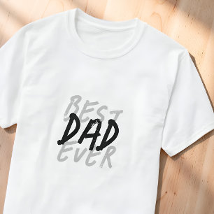 Beste papa ooit moderne zwarte en grijze grunge t-shirt