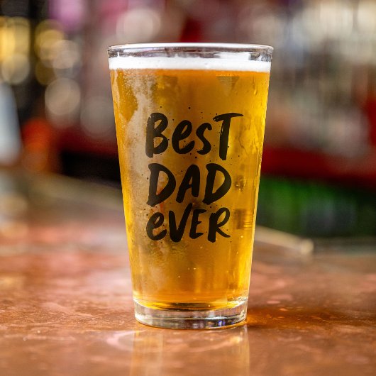 Beste papa ooit moderne zwarte Vaderdag cadeau Glas