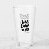 Beste papa ooit moderne zwarte Vaderdag cadeau Glas (Achterkant)