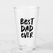 Beste papa ooit moderne zwarte Vaderdag cadeau Glas (Voorkant)