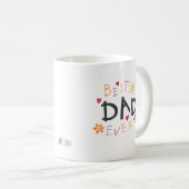 Beste papa ooit monogram naam koffiemok (Voorkant rechts)