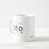 Beste papa ooit monogram naam koffiemok (Voorkant links)