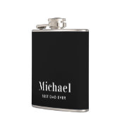 Beste papa ooit Monogram Zwart Heupfles (Links)