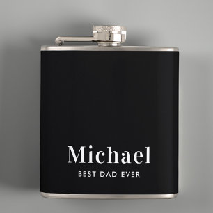 Beste papa ooit Monogram Zwart Heupfles