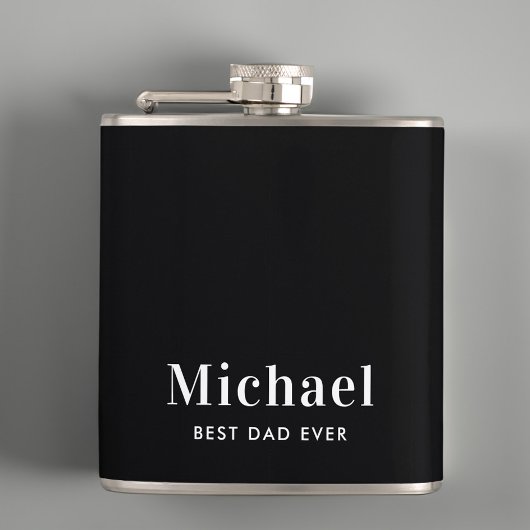 Beste papa ooit Monogram Zwart Heupfles