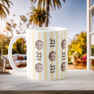 Beste Papa Ooit Mooie Strepen Baby Gezicht Foto Koffiemok