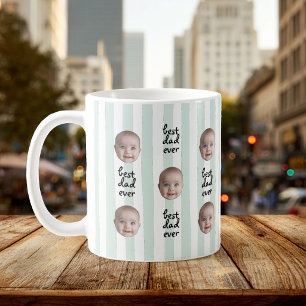 Beste Papa Ooit Mooie Strepen Baby Gezicht Foto Koffiemok