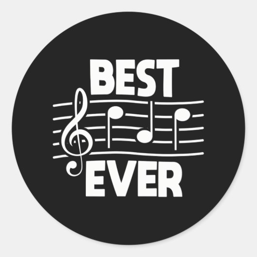 Beste papa ooit Muzieknoten papa muzikant vader's Ronde Sticker (Voorkant)