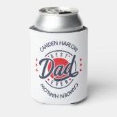 Beste Papa Ooit Naam Rood Wit Blauw Blikjeskoeler (Blikje Achterkant)