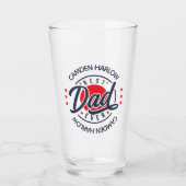 Beste Papa Ooit Naam Rood Wit Blauw Glas (Voorkant)