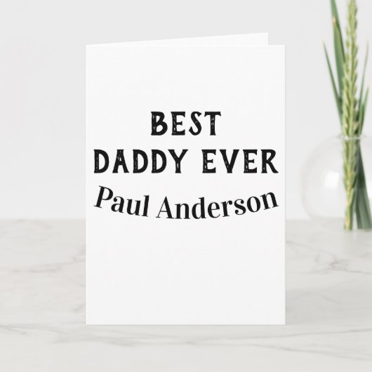 Beste papa ooit naam vet letter vaderdag tekst kaart (Voorkant)