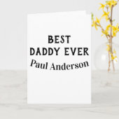 Beste papa ooit naam vet letter vaderdag tekst kaart (Gele Bloem)