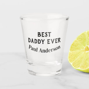 Beste papa ooit naam vet letter vaderdag tekst shot glas
