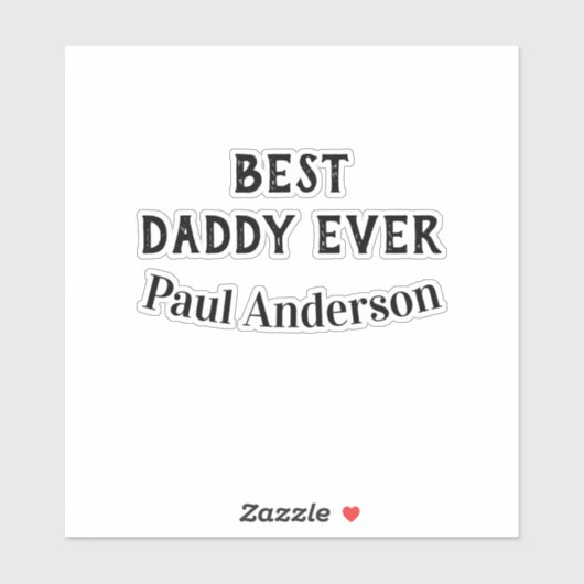 Beste papa ooit naam vet letter vaderdag tekst sticker (Vel)