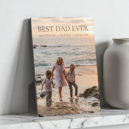 Beste Papa Ooit Namen Kinderen Gepersonaliseerd Mo Fotoplaat