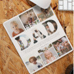 Beste papa ooit | Negen fotocollage Muismat<br><div class="desc">Deze eenvoudige en lieve mousepad zegt "Best Dad Ever" in trendy, moderne lettertypen met een plek voor namen en een aangepaste boodschap. Minimalistische esthetiek omvat een negen fotosjabloon van uw favoriete persoonlijke foto's voor een geschenk dat iedereen leuk zou vinden. Vaderdag is de uitgelezen kans om ALLE vaders in ons...</div>