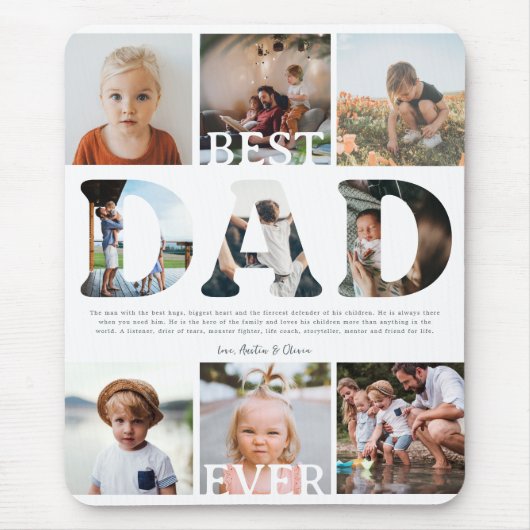 Beste papa ooit | Negen fotocollage Muismat (Voorkant)