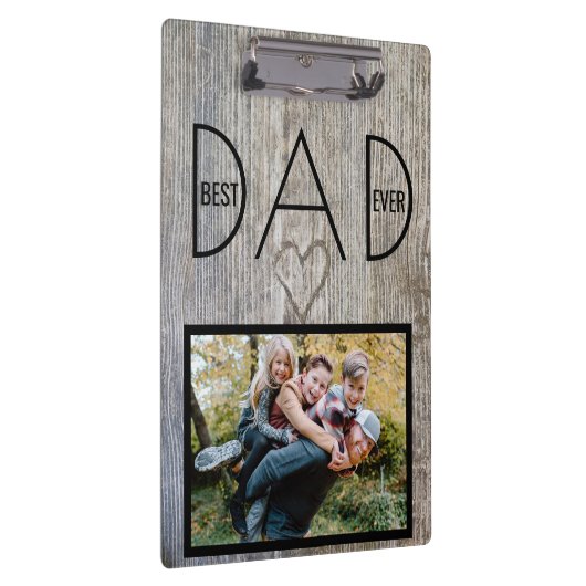 Beste papa ooit, onze super papa Vaderdag foto Klembord (Rechts)