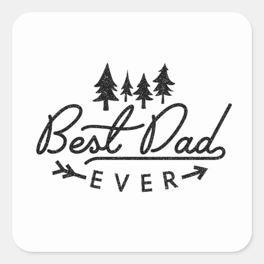 Beste papa ooit ooit cadeau vierkante sticker (Voorkant)