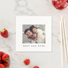 Beste papa ooit op maat gemaakte foto gepersonalis servet