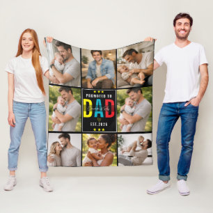 Beste papa ooit Op maat gemaakte Vaderdag 8 foto Fleece Deken