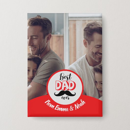 Beste Papa Ooit Op Maat Gemaakte Vaderdag Cadeau Button (Voorkant)