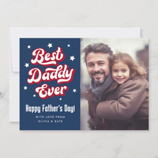 Beste papa ooit papa Happy Vaderdag foto Feestdagenkaart (Voorkant)