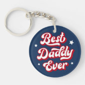 Beste papa ooit papa vaderdag foto blauw rood sleutelhanger (Voorkant)