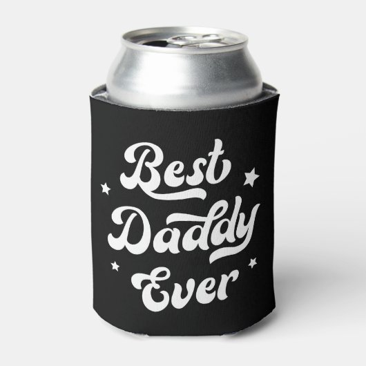 Beste papa ooit papa vaderdag foto zwart wit blikjeskoeler (Blikje Voorkant)