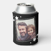 Beste papa ooit papa vaderdag foto zwart wit blikjeskoeler (Blikje Achterkant)